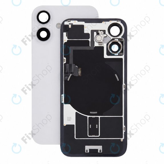 Sklo zadního housingu pro iPhone 16, White, Pulled A