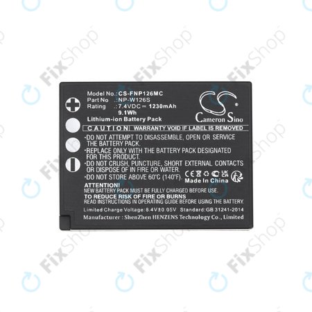 Baterie pro Fujifilm Finepix Hs30, X-T30, 1230mAh, Li-Ion, 7.4V, NP-W126S, HQ