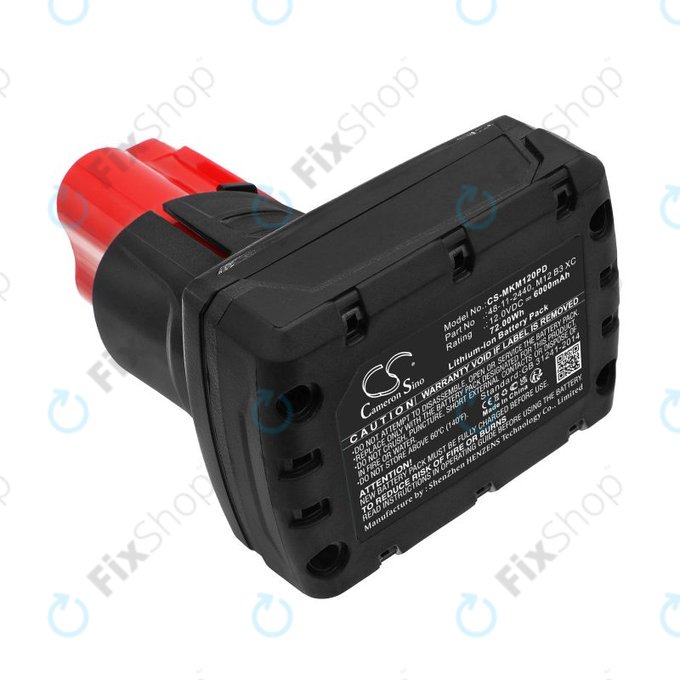 Baterie pro Milwaukee M12 Redlithium XC 4.0, 6000mAh, Li-Ion, 12V, M12 B3 XC, M12 B4 XC, HQ
