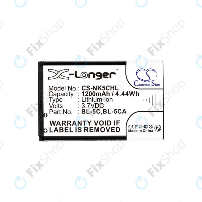 Baterie pro Nokia 1208, 1110, 2310, 1200mAh, Li-ion, 3.7V, BL-5C, HQ