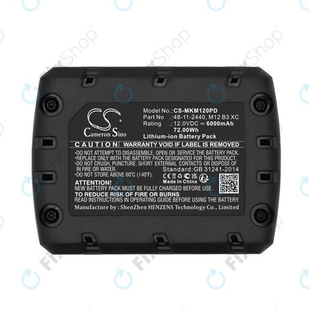 Baterie pro Milwaukee M12 Redlithium XC 4.0, 6000mAh, Li-Ion, 12V, M12 B3 XC, M12 B4 XC, HQ