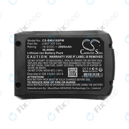 Bosch 18V - Baterie 2 607 337 314 Li-Ion 18.0V 2000mAh HQ