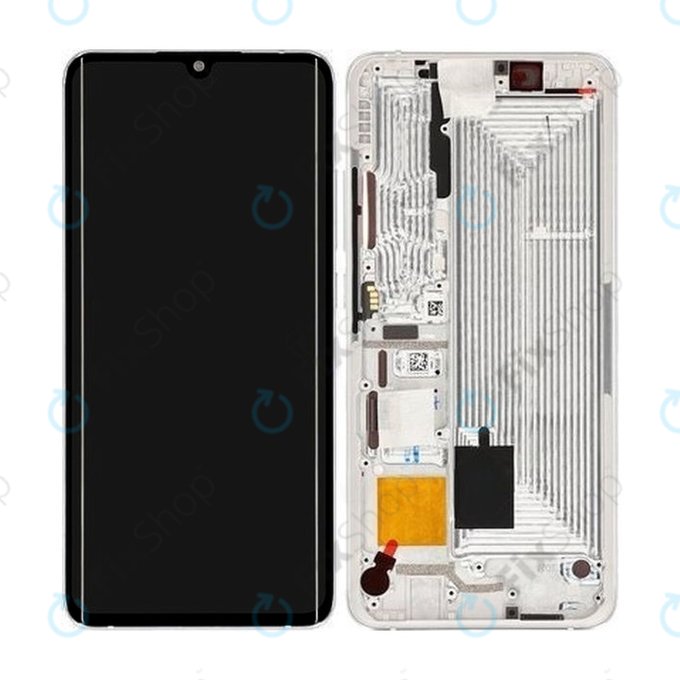 Xiaomi Mi Note 10, Mi Note 10 Pro - LCD Displej + Dotykové Sklo + Rám (Glacier White) - 56000200F400 Genuine Service Pack