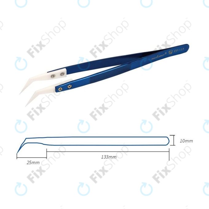 Mechanic CF-17 - Tepelně Odolná Keramická Pinzeta s Přehnutou Špičkou