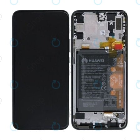 Huawei P Smart Z, Y9 Prime (2019) - LCD Displej + Dotykové Sklo + Rám + Baterie (Midnight Black) - 02352RRF Genuine Service Pack