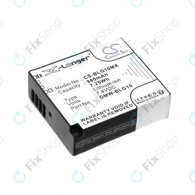 Baterie pro Leica D-Lux Type 109, Panasonic Lumix DMC-GF3, GX7, LX100, 980mAh, Li-Ion, 7.4V, DMW-BLG10, HQ