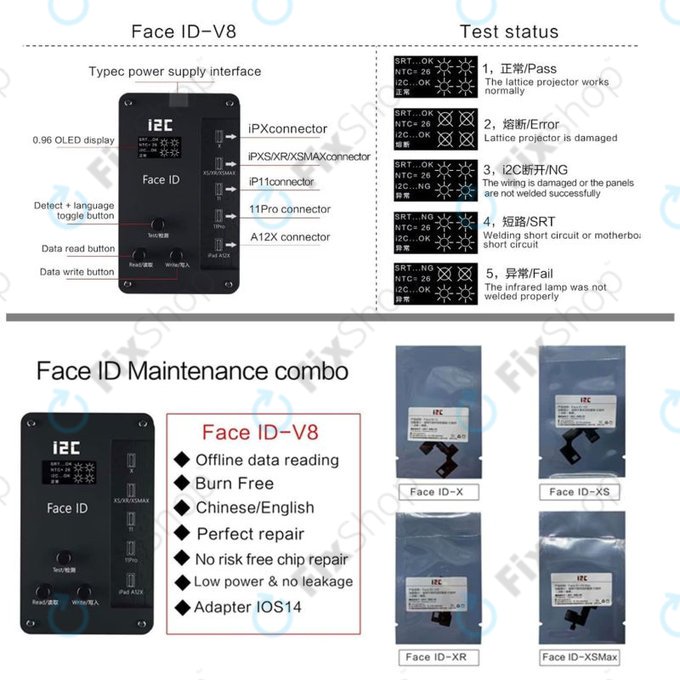 i2C Face ID - Programátor na Opravu Face ID - iPhone X - 11 Pro Max a iPad Pro