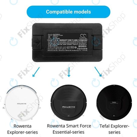 Rowenta Explorer-series, Smart Force Essential-series, Tefal Explorer-series - Baterie RS-RT900866 Li-Ion 14.4V 2600mAh HQ