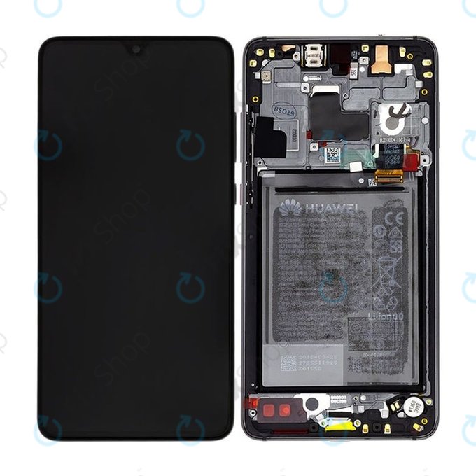 Huawei Mate 20 - LCD Displej + Dotykové Sklo + Rám + Baterie (Black) - 02352ETG Genuine Service Pack