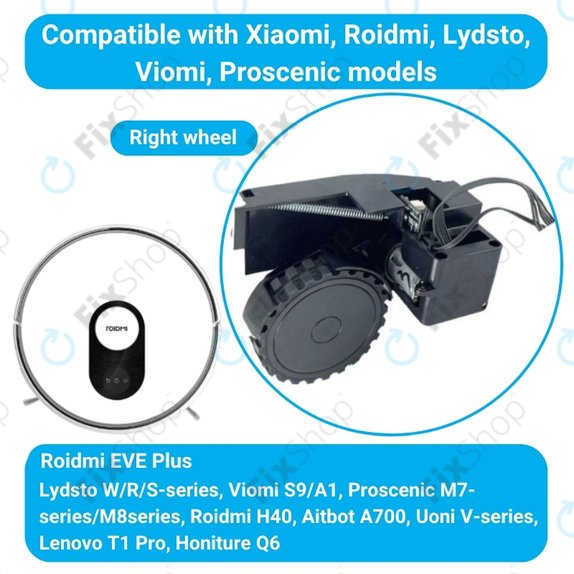 Roidmi EVE Plus - Kolo s Motorem (Pravé) (Černé)