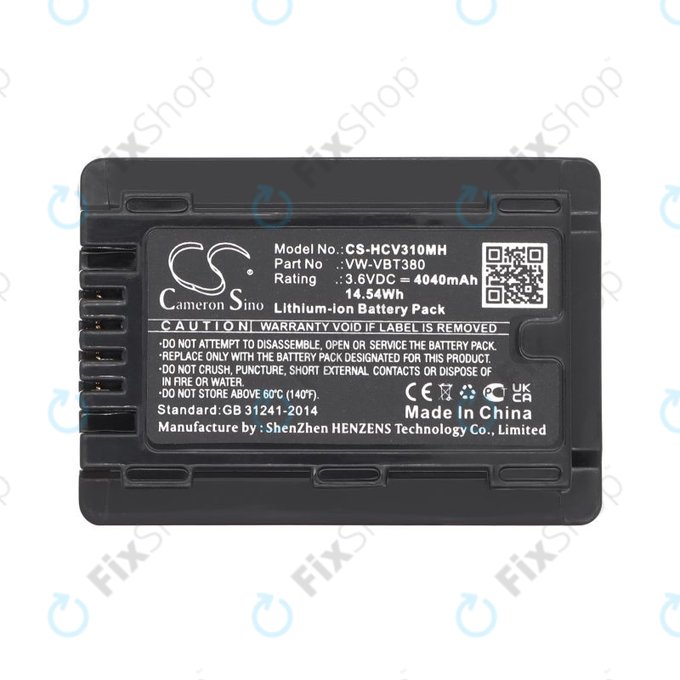 Baterie pro Panasonic HC-550EB, 4040mAh, Li-Ion, 3.6V, VW-VBT380, HQ