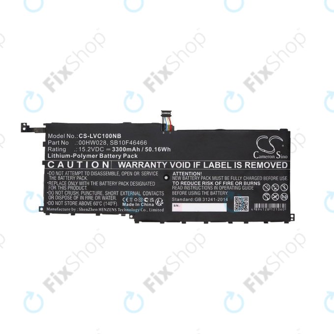 Baterie pro Lenovo X1, 3300mAh, Li-Pol, 15.2V, 00HW028, HQ