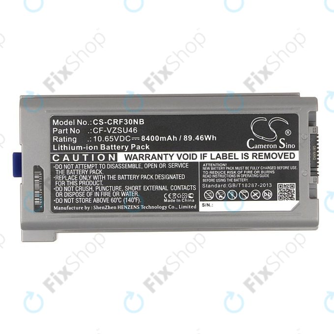 Baterie pro Panasonic Toughbook CF-30, 31, 53, 8400mAh, Li-Ion, 10.65V, CF-VZSU46, HQ