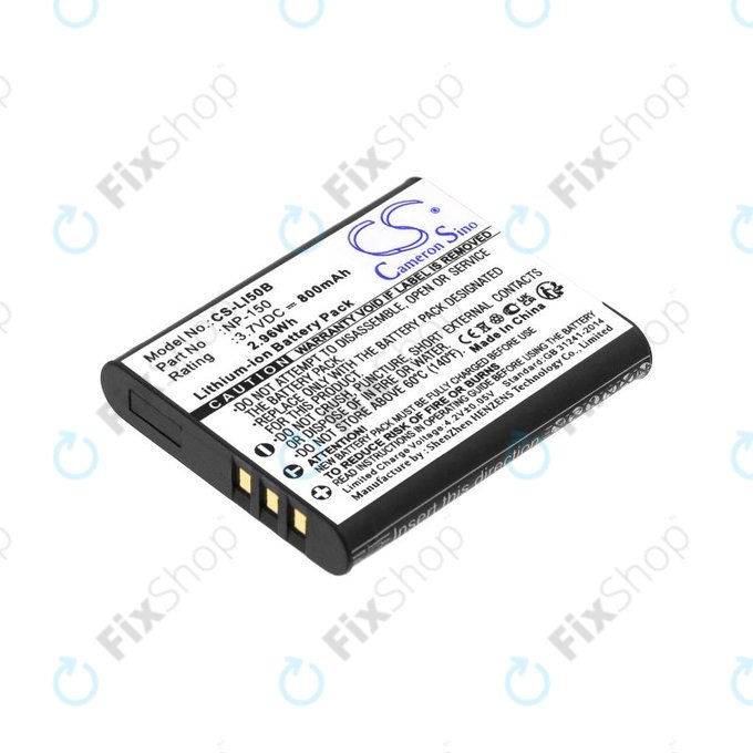 Baterie pro Olympus MJU, Casio Exilim, Kodak PIXPRO, 800mAh, Li-Ion, 3.7V, NP-150, HQ