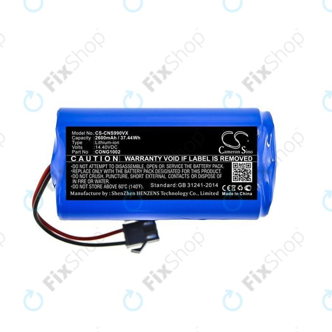 Cecotec Conga 900, 1000, 2000, 5000-series, Excellence 990, Mamibot ExVac 600, 800-series, Neatsvor X500 - Baterie CONG1002 Li-Ion 14.4V 2600mAh HQ