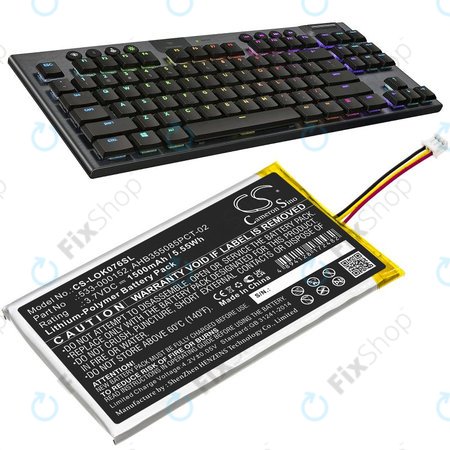 Baterie pro Logitech G913, G913 TKL, G915, G915TKL, 1500mAh, Li-Pol, 3.7V, 533-000152, HQ