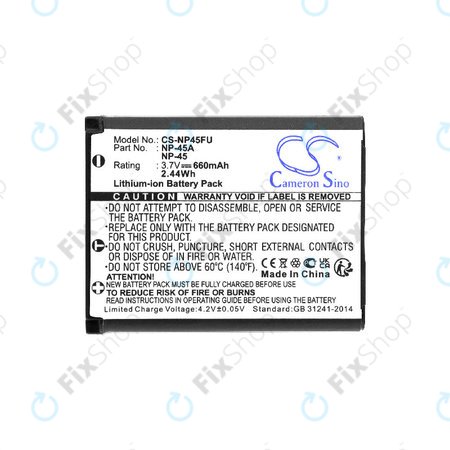 Baterie pro Leica, ALBA, Fujifilm, Avision, Praktica, Medion, 660mAh, Li-ion, 3.7V, NP-45, HQ