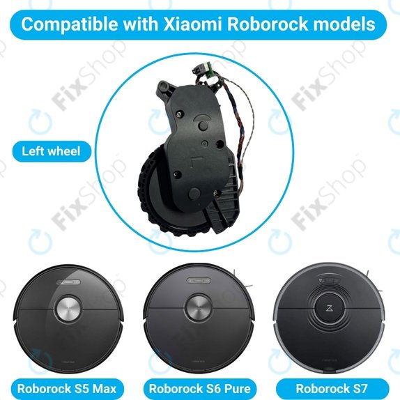 Xiaomi Roborock S5 Max, S6 Pure, S7 - Kolo s Motorem (Levé) (Černé)