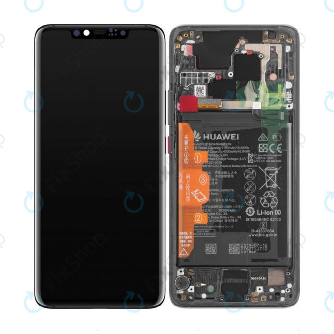 Huawei Mate 20 Pro - LCD Displej + Dotykové Sklo + Rám + Baterie (Black) - 02352FRL Genuine Service Pack