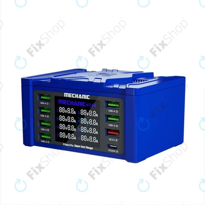 Mechanic V-Power 8 Pro - USB Servisní Nabíjecí Stanice s USB-C, USB 3.0