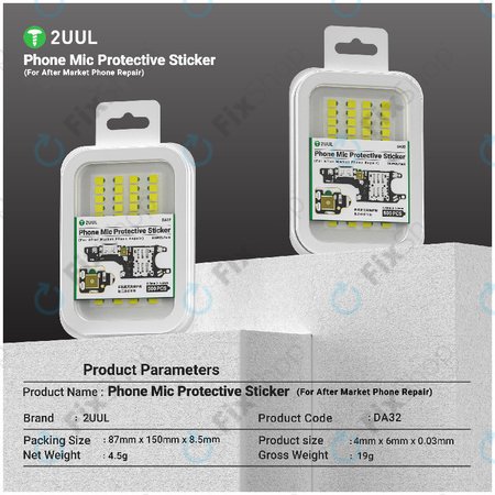 Ochranné nálepky na mikrofon telefonu, 2UUL DA32, 500ks/balení