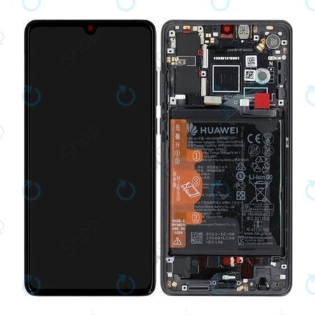 Huawei P30 - LCD Displej + Dotykové Sklo + Rám + Baterie (Black) - 02354HLT Genuine Service Pack
