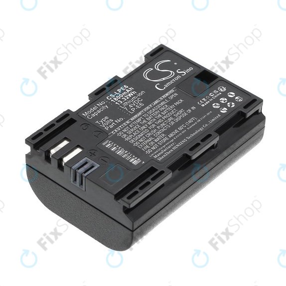 Baterie pro Canon EOS 60D, 5D Mk II, 7D, 1800mAh, Li-Ion, 7.4V, LP-E6, HQ