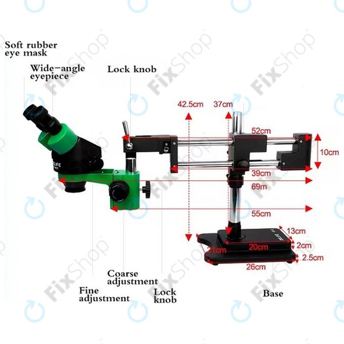 Relife RL M3T-STL2 - Trinokulární Stereo Mikroskop (Zelený)