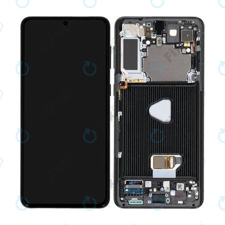 Samsung Galaxy S21 Plus G996B - LCD Displej + Dotykové Sklo + Rám (Phantom Black) - GH82-24554A, GH82-24553A, GH82-27267A Genuine Service Pack