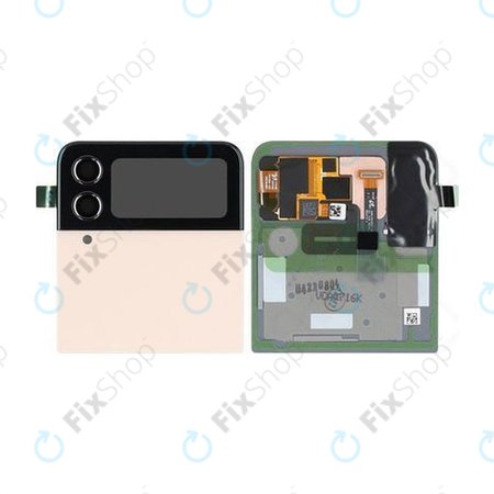 Samsung Galaxy Z Flip 4 F721B - LCD Displej + Dotykové Sklo + Rám (Vnější) (Pink Gold) - GH97-27947C Genuine Service Pack