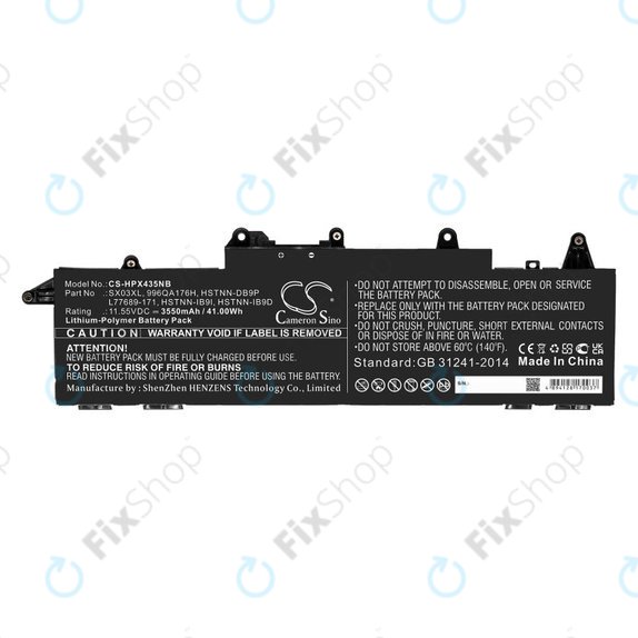 Baterie pro HP ProBook x360 435 G7, 3550mAh, Li-Pol, 11.55V, SX03XL, HQ