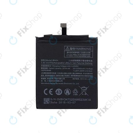 Xiaomi Redmi 5A - Baterie BN34 3000mAh