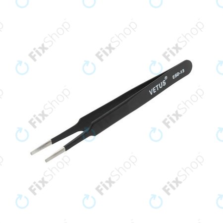 Vetus ESD-13 - Antistatická Kovová Pinzeta s Plochou Špičkou (115mm)