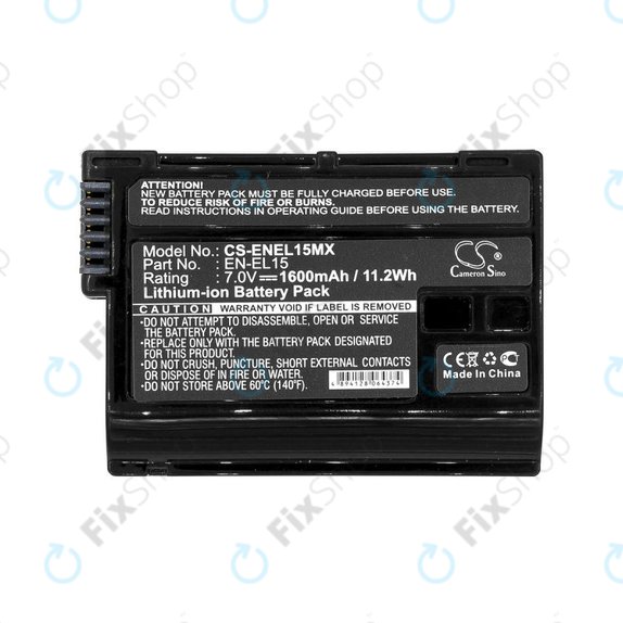 Baterie pro Nikon Coolpix D7000, 1600mAh, Li-Ion, 7V, EN-EL15, HQ