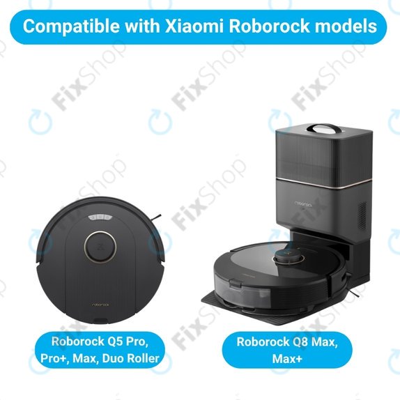 Sada náhradních dílů pro Xiaomi Roborock Q5 Pro, Q8 Max+ (1x Hlavní kartáč, 2x Filtr, 2x Boční kartáč – černý)