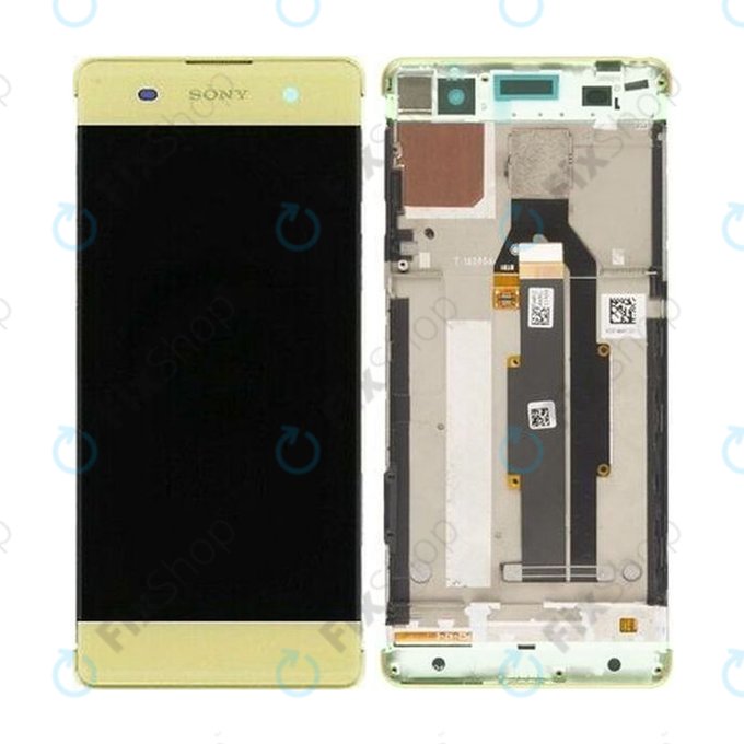 Sony Xperia XA F3111 - LCD Displej + Dotykové Sklo + Rám (Lime Gold) - 78PA3100020, 78PA3100070 Genuine Service Pack