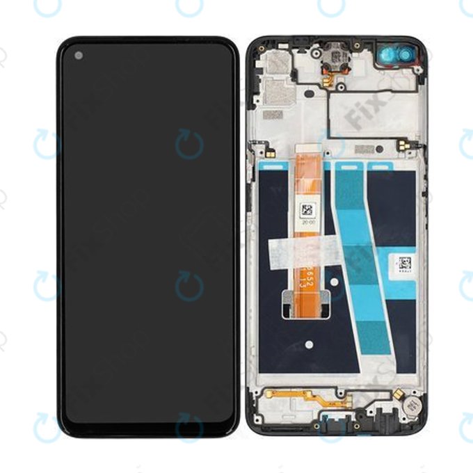 Oppo A52 - LCD Displej + Dotykové Sklo + Rám (Black) - O-4904028 Genuine Service Pack