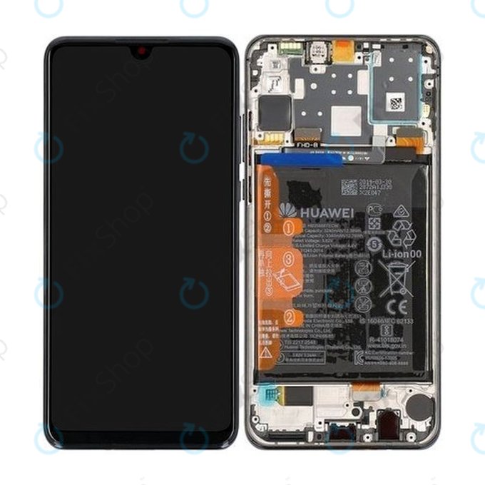 Huawei P30 Lite 2020 - LCD Displej + Dotykové Sklo + Rám + Baterie (Midnight Black) - 02353FPX, 02353DQU Genuine Service Pack