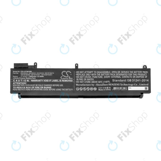 Baterie pro Lenovo ThinkPad T460s, T470s, 2000mAh, Li-Pol, 11.4V, 00HW022, HQ
