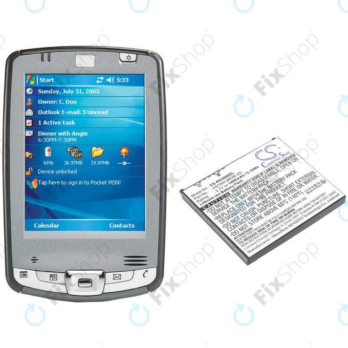 Baterie pro HP Compaq iPAQ rx3000, rx3115, rx3700, hx2110, hx2790, 1400mAh, Li-Ion, 3.7V, HSTNH-M03B-SS, HQ