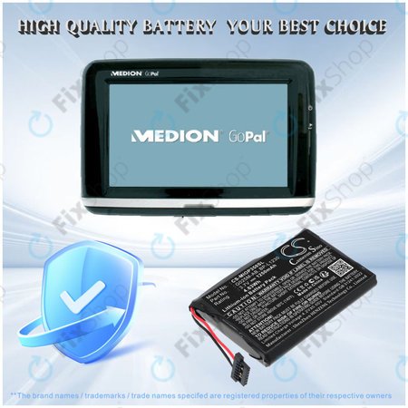 Baterie pro Mitac Mio P350, P550, 1250mAh, Li-Ion, 3.7V, BL-LP1230, HQ