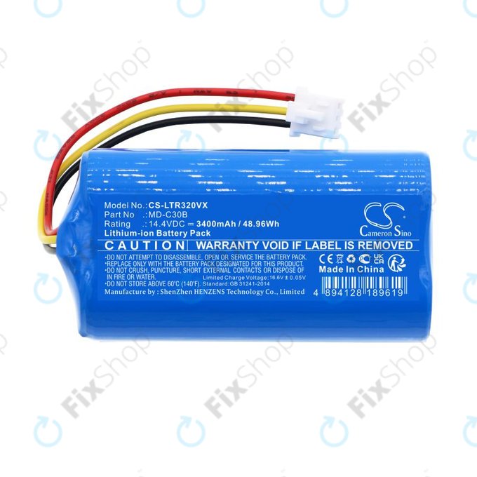 Baterie pro Blaupunkt BlueBot XSMART, 3400mAh, Li-Ion, 14.4V, BPK-VCBB1XB, Xboost, D071-INR-CH-4S1P, HQ