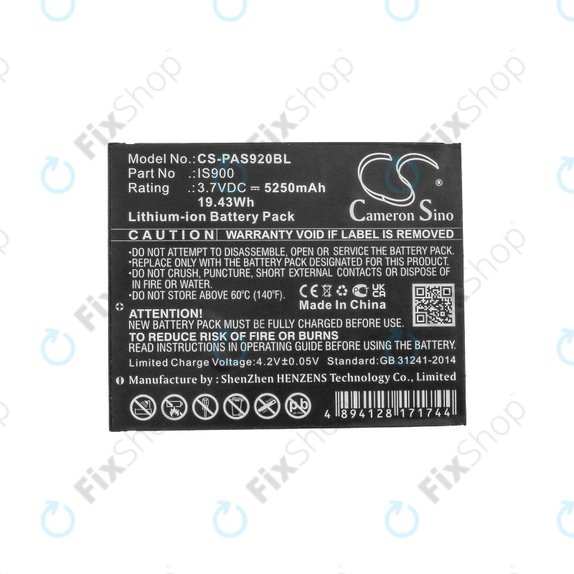 Baterie pro Pax A920, A920c, 5250mAh, Li-Ion, 3.7V, IS900, HQ