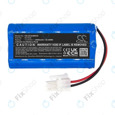Baterie pro Concept VR2000, Zaco A4s, A6, A8s, A9s, 2600mAh, Li-Ion, 14.8V, 501929, HQ