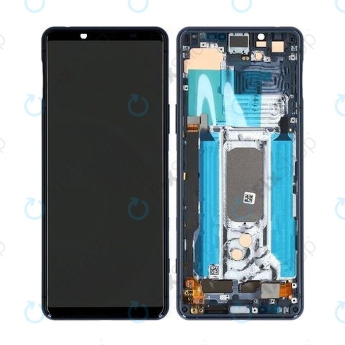 Sony Xperia 5 II - LCD Displej + Dotykové Sklo + Rám (Blue) - A5024934A Genuine Service Pack