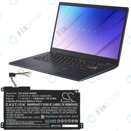Baterie pro Asus Vivobook 14, E510, 3400mAh, Li-Pol, 11.55V, C31N1912, HQ