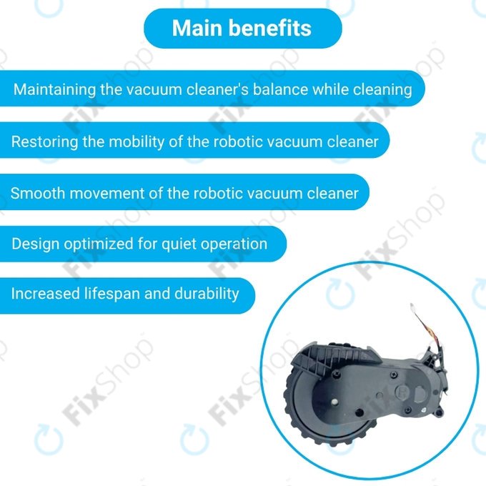 Xiaomi Mijia E10, E12, Mi Robot Vacuum Mop 2 Lite, 2 Pro - Kolo s Motorem (Pravé) (Černé)