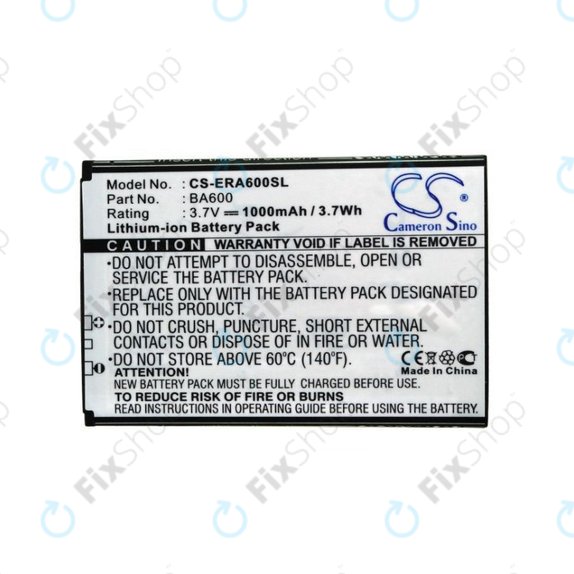 Baterie pro Sony Ericsson Kumquat, ST25, ST25i, Xperia U, 1000mAh, Li-Ion, 3.7V, BA600, HQ