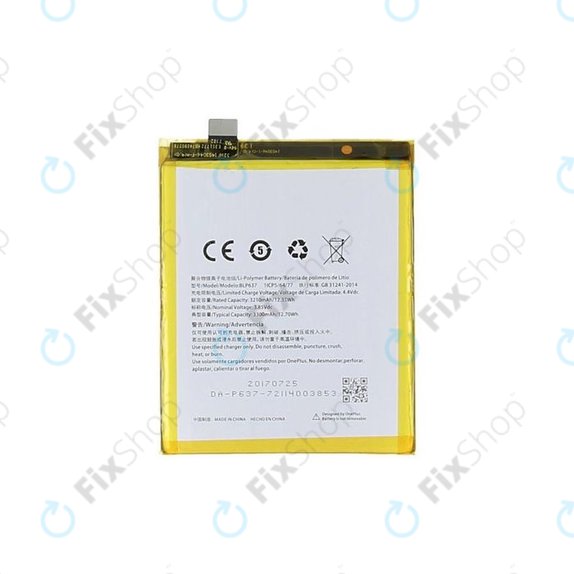 OnePlus 5, 5T - Baterie BLP637 3300mAh
