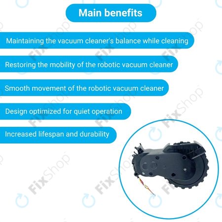 Xiaomi Mijia E10, E12, Mi Robot Vacuum Mop 2 Lite, 2 Pro - Kolo s Motorem (Levé) (Černé)